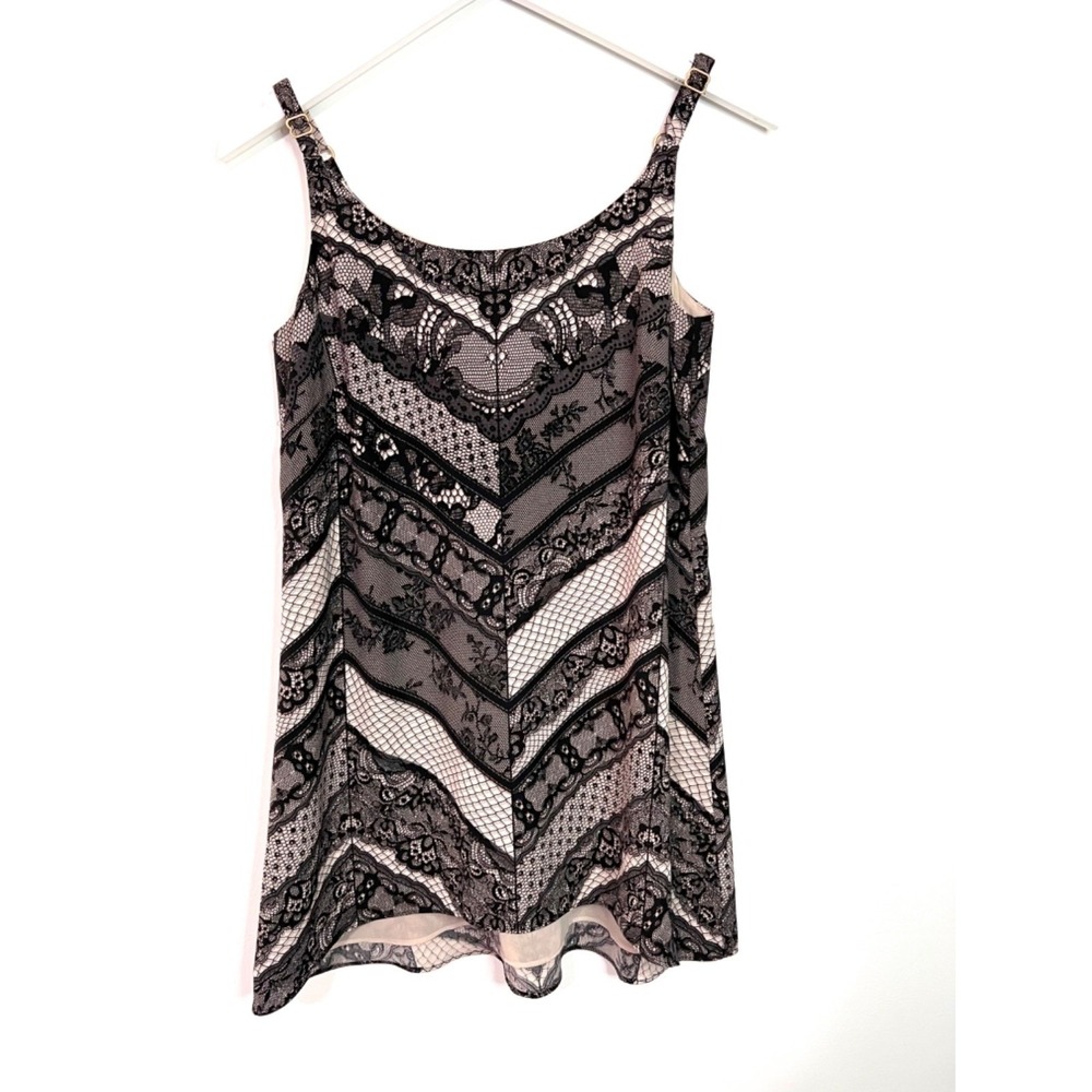 Cabi #3278 Black Lace Print Monaco Cami Black Nude Beige Size S - Picture 2 of 8